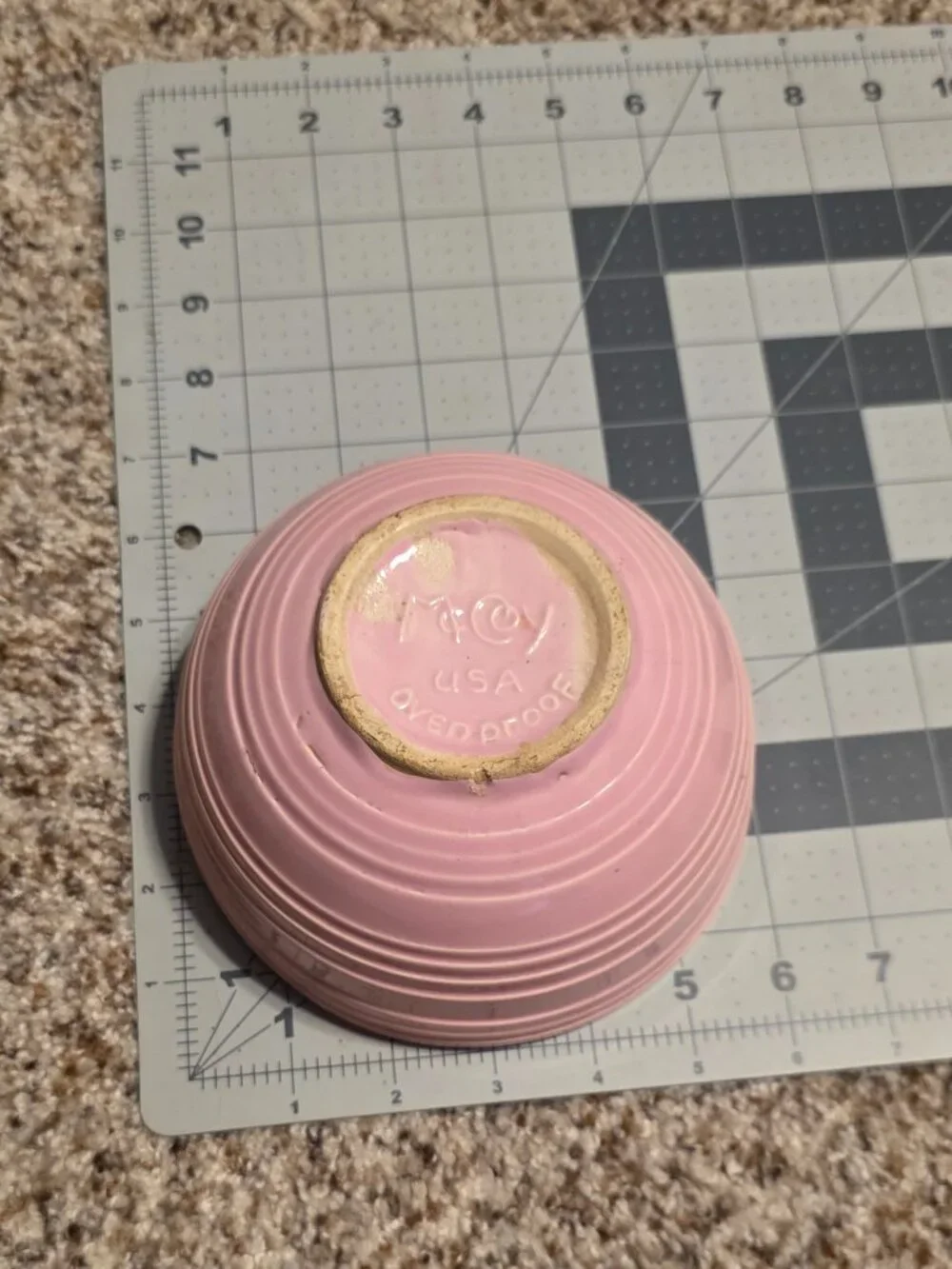 RARE Vintage McCoy USA Pink Ribbed Beehive Oven Proof Mixing Bowl 6” Wide